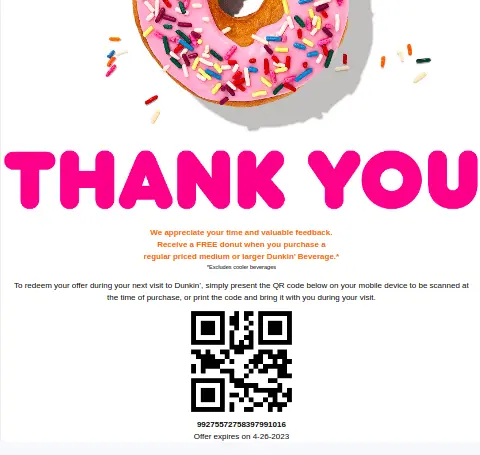 Print or save the offer code for completing the survey